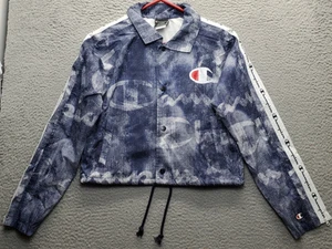 Champion Cropped Jacket Women XS Multi Mesh Drawstring Hem Waterproof Snap Front - Picture 1 of 10