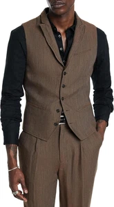 John Varvatos Mens Woodward Vest - Picture 1 of 7