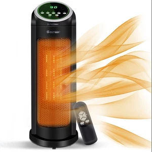 Portable Oscillating PTC Ceramic Space Heater 1500W LED 12H Timer Remote Control - Picture 1 of 12