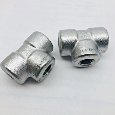 QTY 2-PENN-H8B-1/2" 3M SA/A182-F304/L B16 H8B STAINLESS STEEL TEE FITTING THREAD - Image 1 of 4