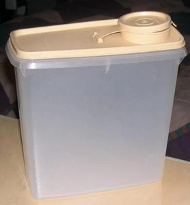 Tupperware Cereal Keeper, Canister (469), Sheer Body, Brown Lid - Picture 1 of 1