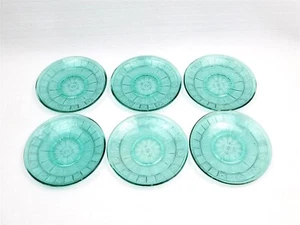 Vtg 1930s 5.75" Jeanette Glass Co. Ultramarine DORIC & PANSY Saucers Set of 6 - Picture 1 of 4