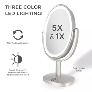 Zadro Newport LED beleuchtete Schminkspiegel mit 5x/1x Vergrößerungen & Touchpad - Bild 1 von 14