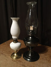 2X OIL LAMP WHITE 13'  BLACK 17' METAL BASE HONG KONG / WRONGWAY052