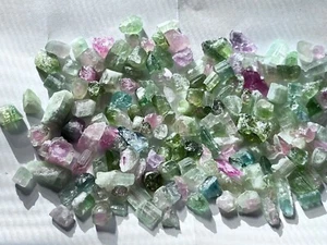 Beautiful Tourmaline Mix Natural Raw Rough amazing 44 ct lot!! Pak Gems Pink Gre - Picture 1 of 10