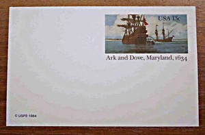 Scott #UX101 --- Ark and Dove, Maryland, 1634 - Picture 1 of 2