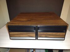 Vintage VHS Tape Holder Wood Grain 2 Drawer Cabinet Storage Case Holds 24 tapes