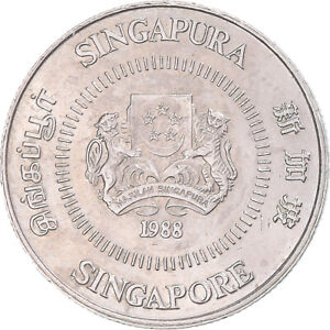 [#1302041] Coin, Singapore, 10 Cents, 1988