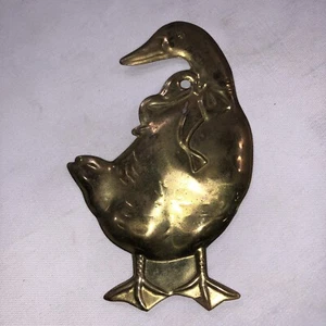 Vintage Weihnachtsschmuck - Abteilung 56 Messing Gänseland / WH1 - Bild 1 von 5