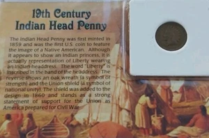 Morgan Mint 1895 P Indian Head Bronze Cent- Good+ with COA & Story-Free Post - Picture 1 of 7
