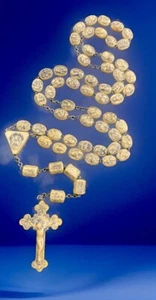 Vintage Catholic 1950s Civelli Ivorine Rosary, Catacomb Soil Center, Crucifux - Picture 1 of 8