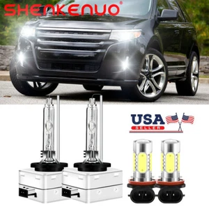 For Ford Edge 2011-2017 D3S+H11 HID Xenon Headlight LED Fog Light Bulbs White - Picture 1 of 12
