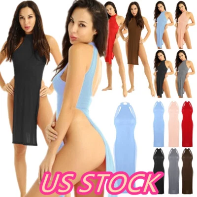 -Minivestido de mujer lencería de malla transparente camuflaje abertura lateral transparente quimise Foto 1 de 4