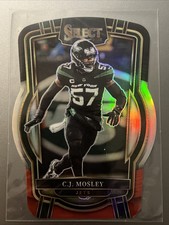 2022 Panini Select C.J. Mosley Club Level Black & Red Prizm Die-Cut #224 Jets