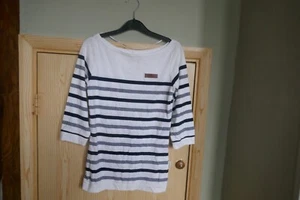 Horseware Polo 1985 riding top white with stripes size 6 - Picture 1 of 5