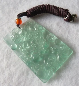 High Ice Chinese Jadeite Hand Carving The Dragon Pendant & Cord - Picture 1 of 14