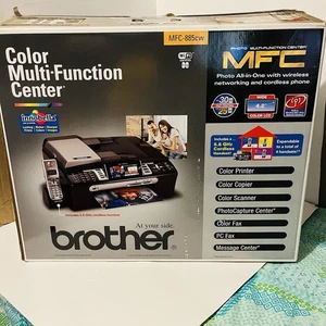 Brother MFC-885CW All-in-One Color Inkjet Printer Copier Scanner Fax Phone - Picture 1 of 14
