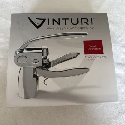 Vinturi Traditional Lever Wine Opener Includes Foil Cutter, Silver V9030 - Изображение 1 из 4