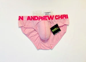 Andrew Christian Talla M Mezcla de Algodón Sólido Bolsa Calzoncillo con Panel Lateral de Malla - Rosa - Imagen 1 de 12