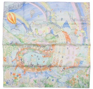 Hermes Scarf Les Folies du Faubourg 90 cm silk light pink Carre town 085 - Picture 1 of 8