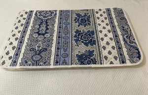 Marat Avignon 17.25" x 11.5" Blue Floral Quilted Oblong Placemats. Set of 4. - Picture 1 of 6