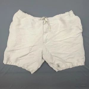 Cubavera Shorts Men XL Beige Linen Blend Drawstring Relaxed Fit Casual Beach - Picture 1 of 5