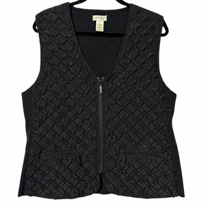Orvis Woman's Black Quilted Full Zip Lightweight Vest Size Large Outdoor Hiking - Picture 1 of 10