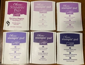 Posten 6 LILA Stampin Up Classic Stempelkissen saftige Stempelkissen Rentner Leinen Flip - Bild 1 von 7