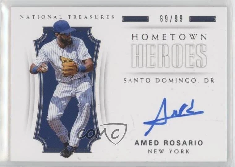 2018 Panini National Treasures Hometown Heroes /99 Amed Rosario Rookie Auto RC - Image 1 of 2