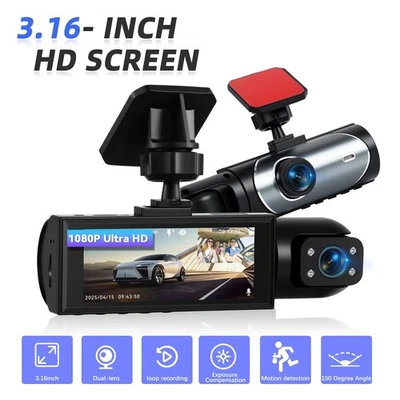 1080P Car Auto KFZ DVR Kamera Video Recorder Dash Cam G-Sensor Camera Dual Lens