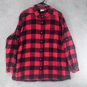 Camisa de manga larga Columbia XXL de franela con botones roja búfalo a cuadros H2 para hombre - Imagen 1 de 7