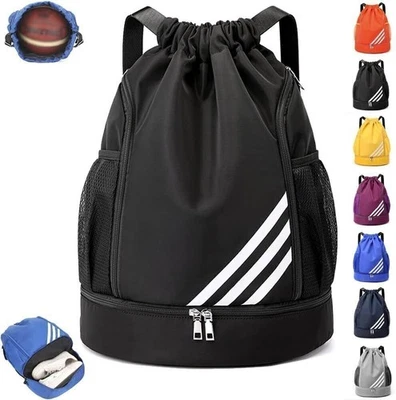 Turnbeutel Fußballtasche Rucksack mit Kordelzug Sportbeutel Gymsack Wasserfest - Bild 1 von 4