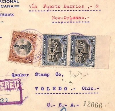 GUATEMALA Cover Registered VARIETY *Thick Line* 1914 OH Toledo {samwells}YH225 - Image 1 of 4