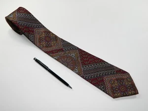 Men's Vintage OMEGA Silk NECKTIE Tie SKINNY NARROW 1980's Art Nouveau Persian - Picture 1 of 3