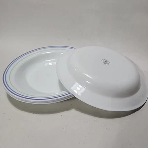 Set Of 4 - Corelle Moonglo Pasta Soup Bowls Mostly Flat with Rim - Picture 1 of 6