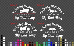 Custom Memorial Decal Sticker Car Horse Bike Butterfly Truck RIP Rest In Peace - Picture 1 of 5