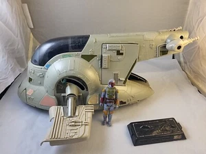 VINTAGE STAR WARS Near-Complete SLAVE 1 VEHICLE KENNER W Fett & Frozen Han - Picture 1 of 15