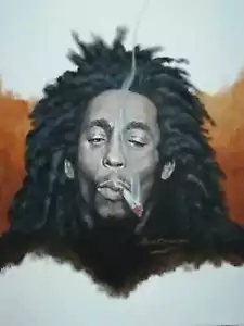 Nuovo dipinto originale don cameron ""Lion of Zion Bob Marley"" Reggae radici musica - Foto 1 di 1