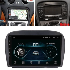 9" Android 10.1 Stereo Radio GPS Head Unit For 05-11 Benz R230 SL500 SL550 SL600 - Picture 1 of 12