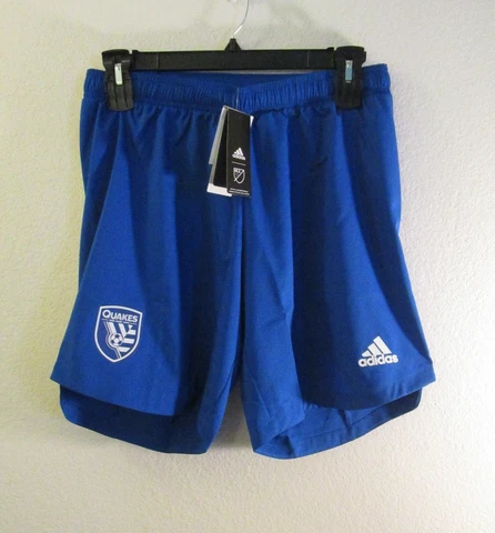 NWT Adidas San Jose Earthquakes Mens Away Authentic Shorts L Master Blue MSRP$60 Cover