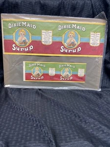 2 Dixie Made Sirup Kairo Georgia zu Dosen Etiketten Vintage - Bild 1 von 10