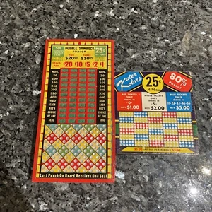 Two 25 Cent Punch Boards Double Sawbuck Junior Kuter Kolors Gambling Unpunched - Picture 1 of 18