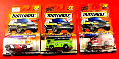 MATCHBOX  FIRE PUMPER, CHEVY TAHOE- CHEIF, MACK AUX POWER,  #76, #77, #78 '98 M - Image 1 of 4