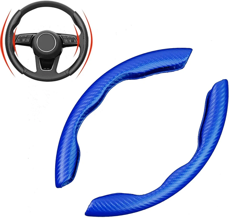 2x Carbon Fiber Universal Car Steering Wheel Booster Cover Non-Slip Accessories - Image 1 of 4