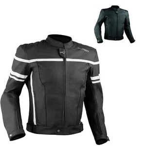Motorcycle Motorbike Quality Genuine Leather Jacket CE Protection Cruiser - Picture 1 of 18