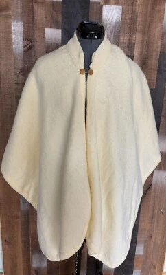 Poncho de Colección Marfil Crema Tejido Capa con Botones de Madera Boho Cottagecore Capas OS Foto 1 de 4