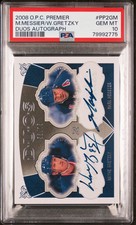 2008-09 O-Pee-Chee Premier /75 Mark Messier Wayne Gretzky PSA 10 Auto HOF POP 1