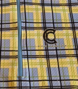 Cannondale bike shirt Jersey womens size Medium yellow & blue plaid, 1/4 zip VTG - Picture 1 of 10