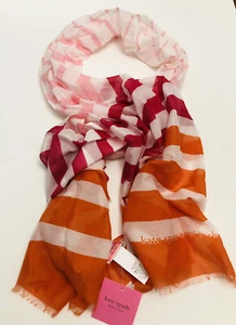 KATE SPADE Rosa Multi (112) Degradar Rayas Bufanda Oblonga KS1003421 Talla O/S - Imagen 1 de 8