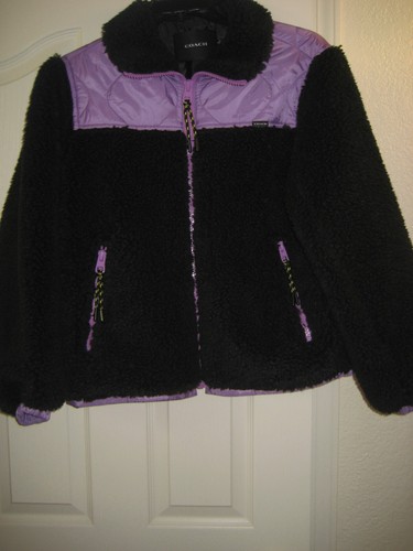 Giacca trapuntata sherpa zip Coach nuova con etichetta taglia S.